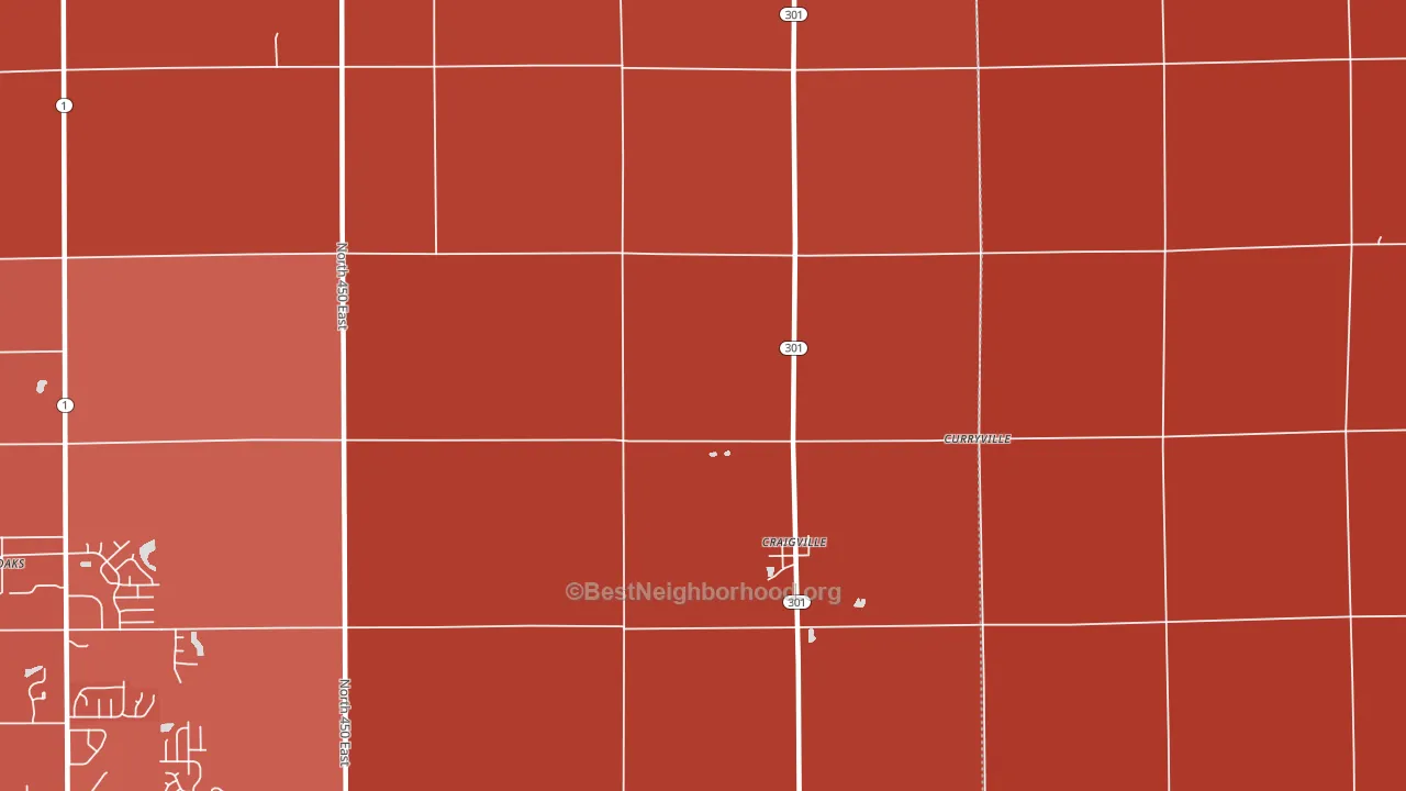 46731, IN block-group political-lean map