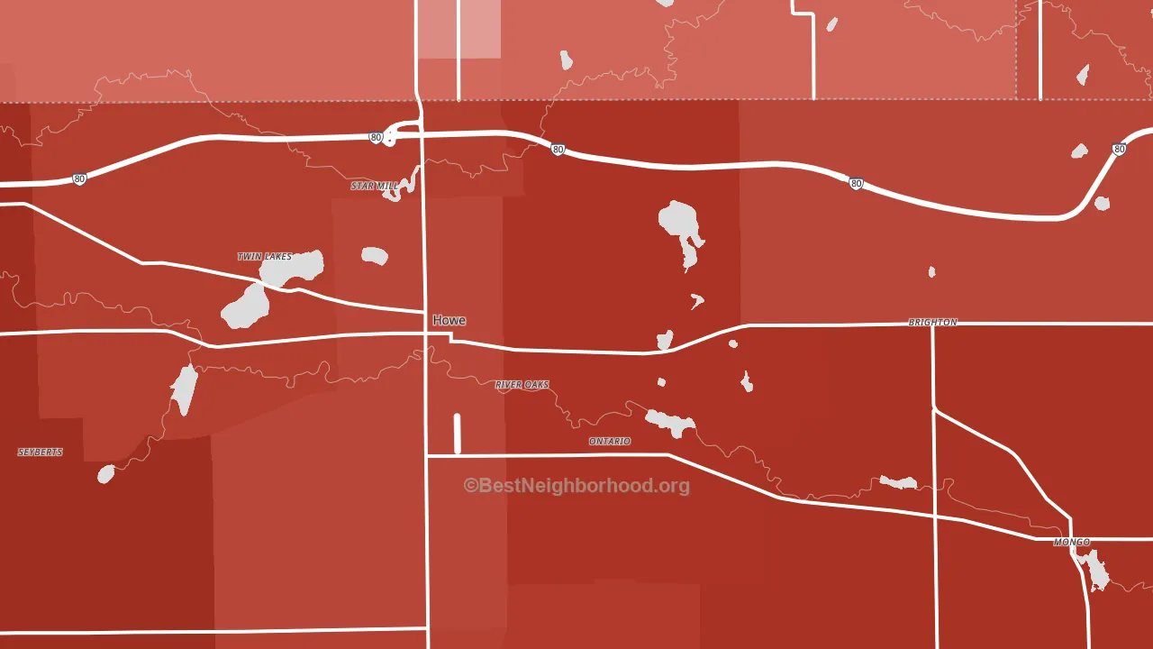 46746, IN block-group political-lean map