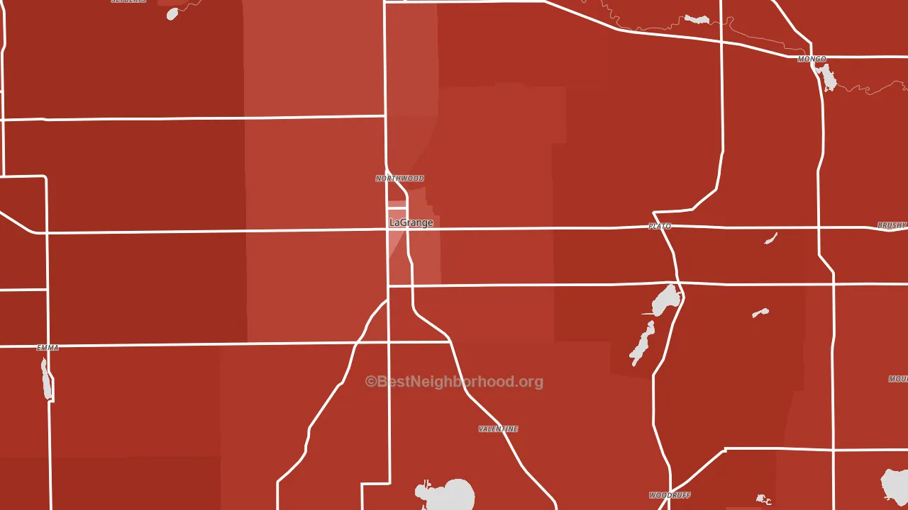 46761, IN block-group political-lean map