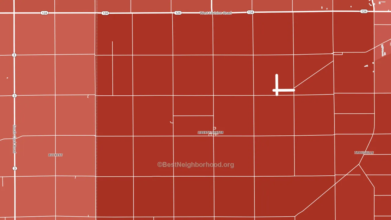 46766, IN block-group political-lean map
