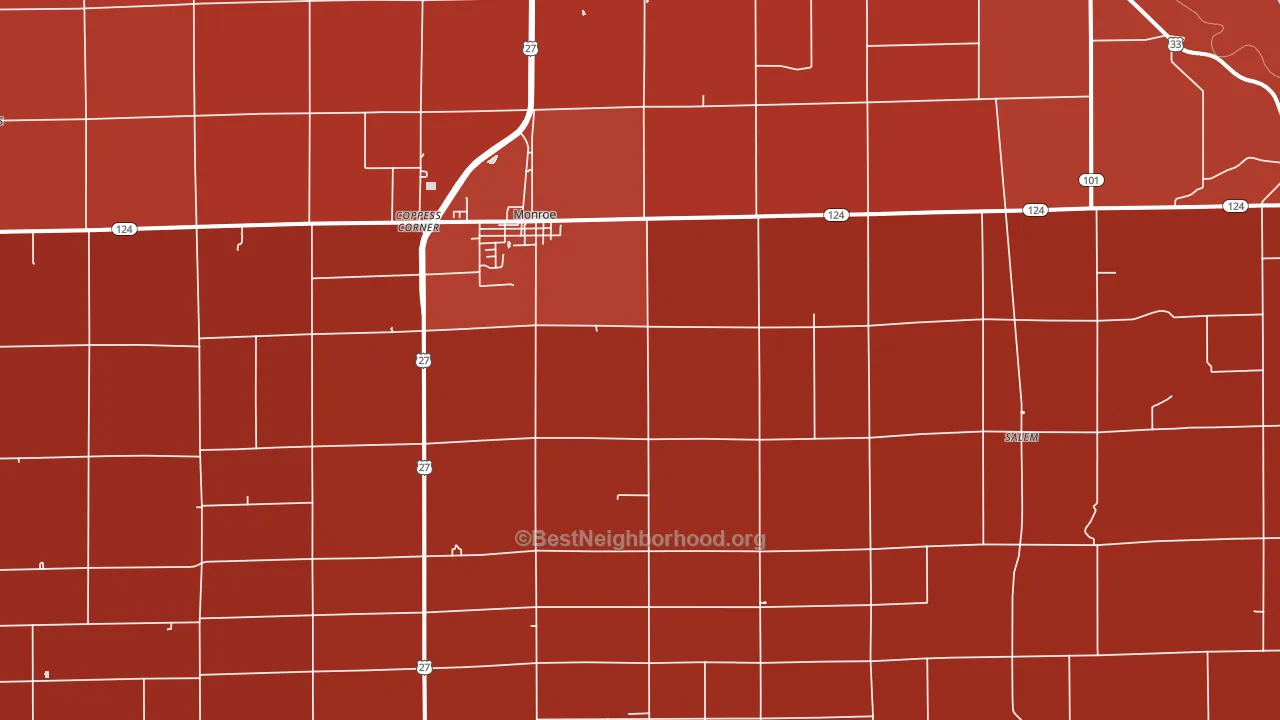 46772, IN block-group political-lean map