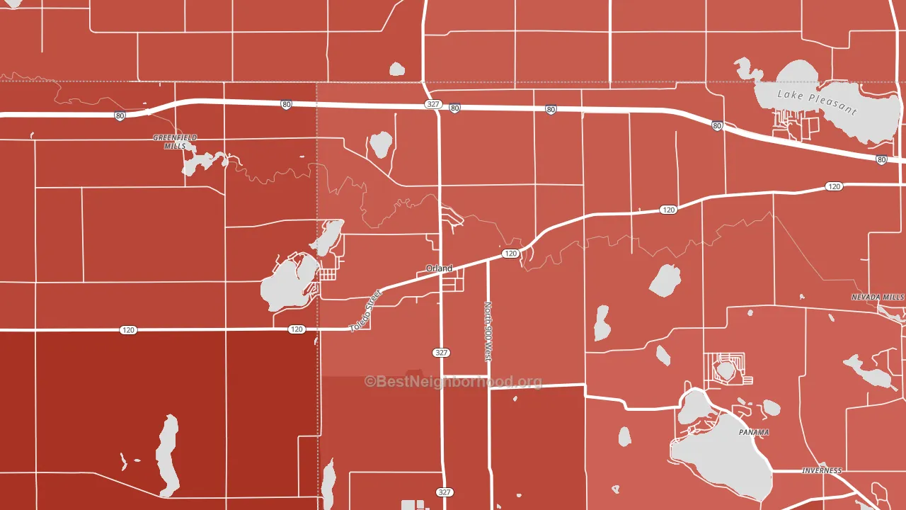 46776, IN block-group political-lean map