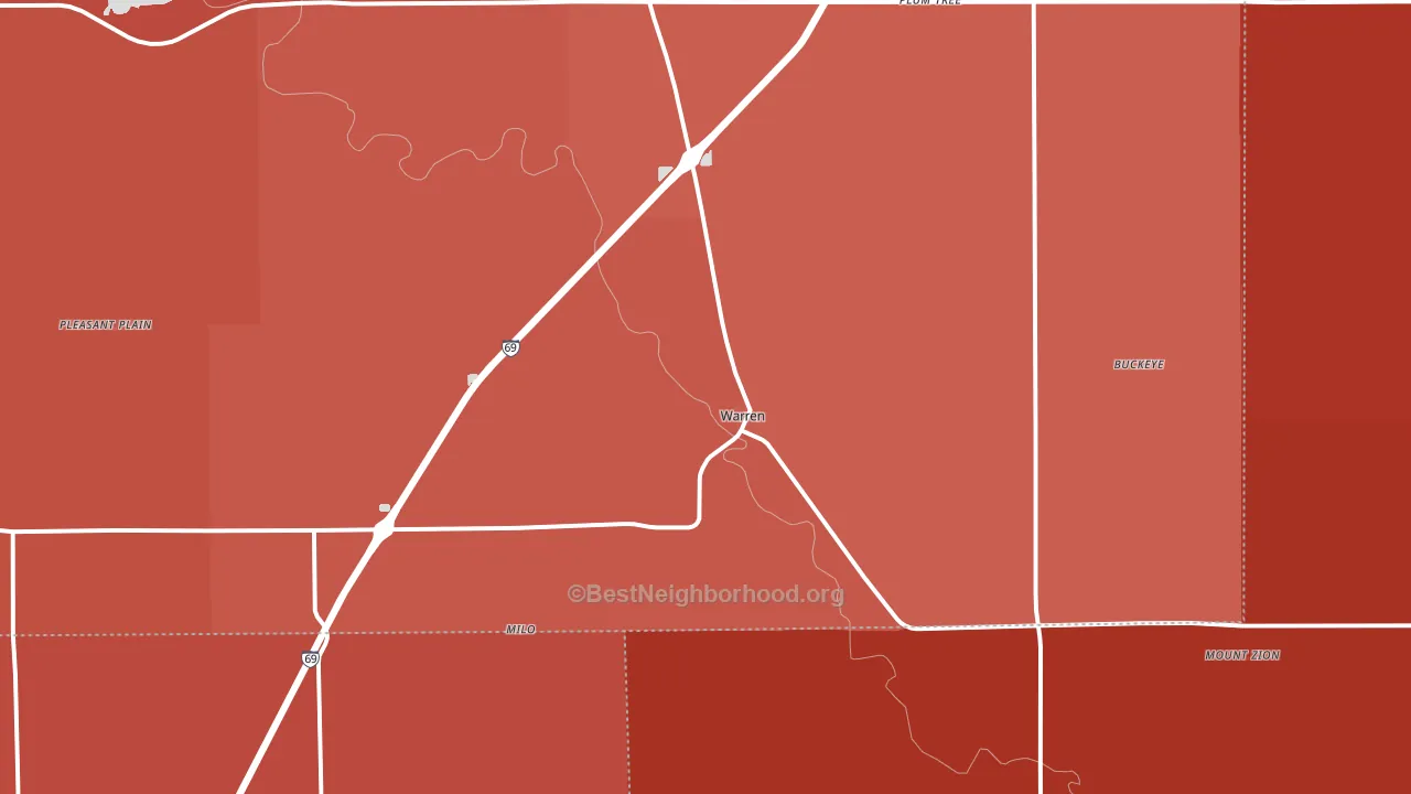 46792, IN block-group political-lean map
