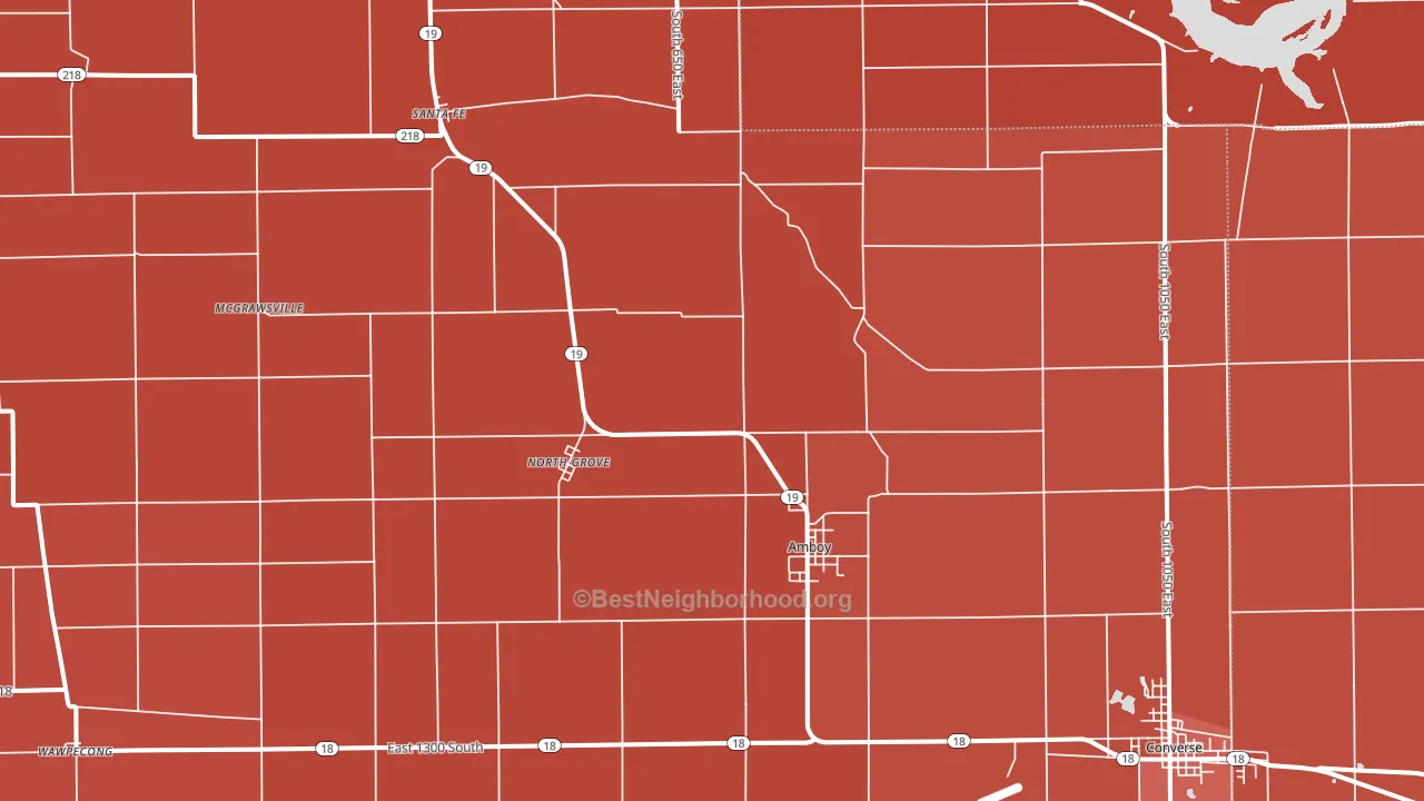46911, IN block-group political-lean map