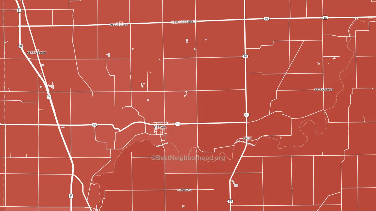 46926, IN block-group political-lean map