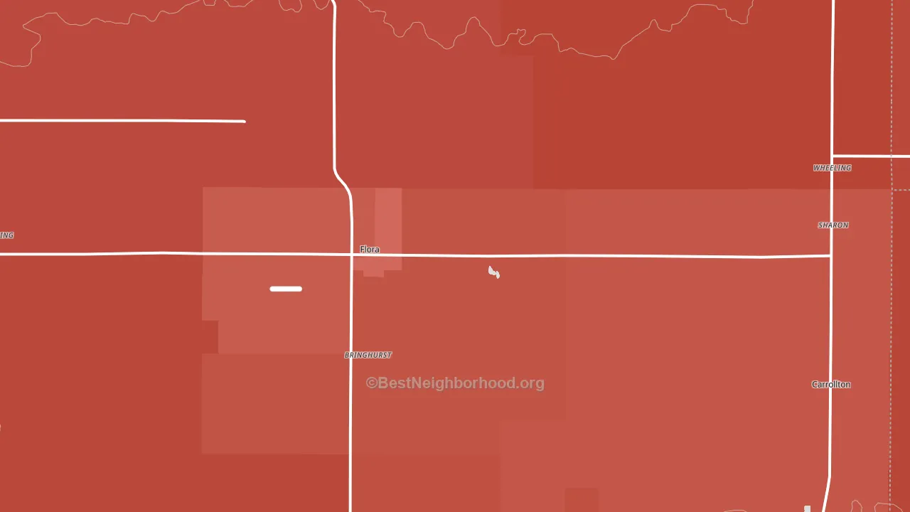 46929, IN block-group political-lean map