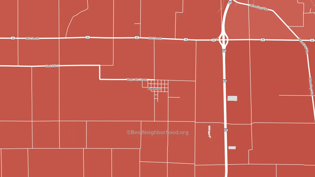 46930, IN block-group political-lean map