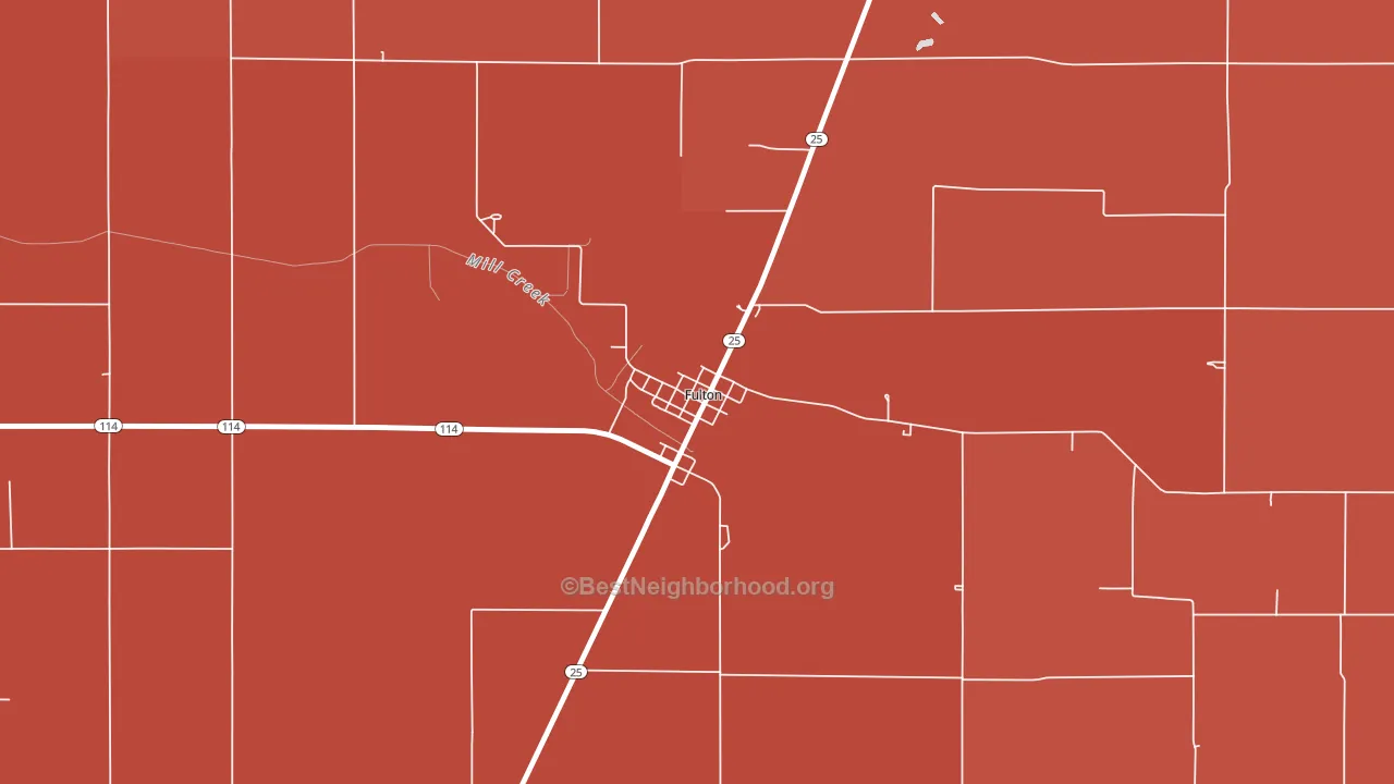 46931, IN block-group political-lean map