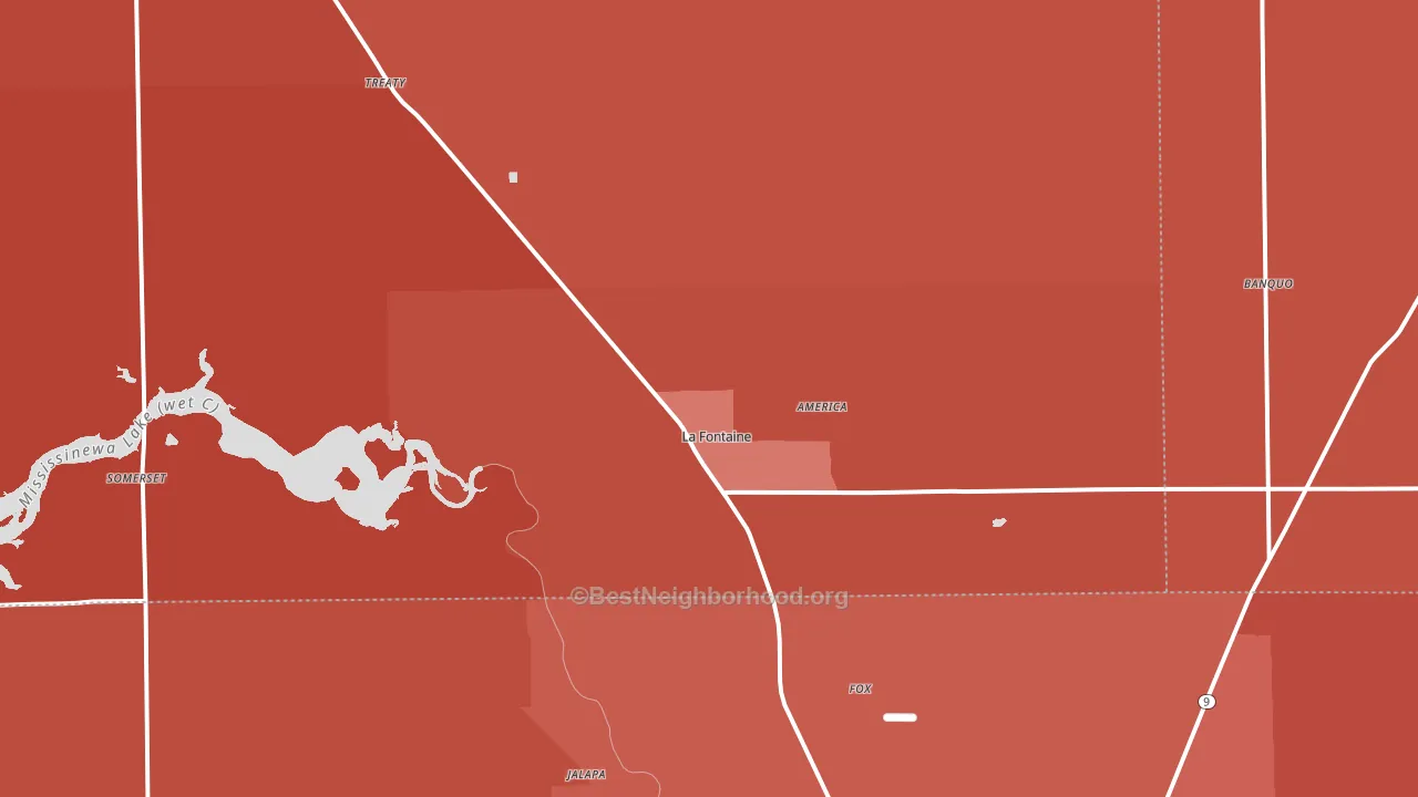 46940, IN block-group political-lean map