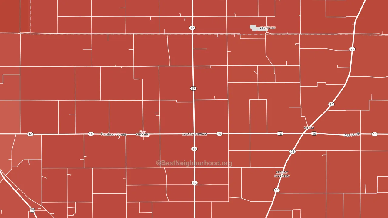 46950, IN block-group political-lean map