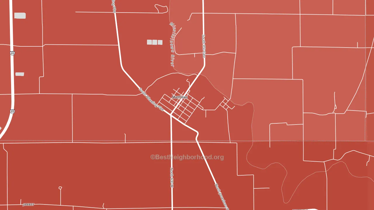 46957, IN block-group political-lean map