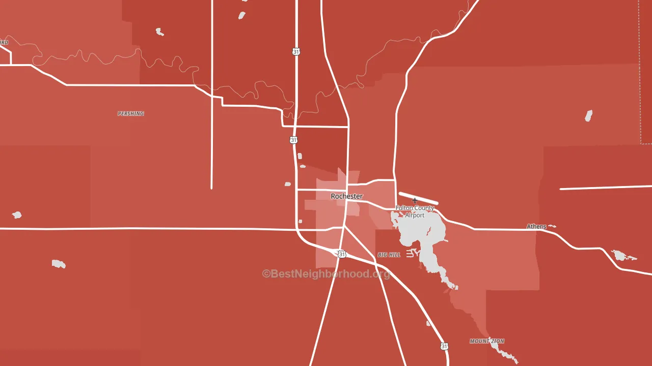 46975, IN block-group political-lean map
