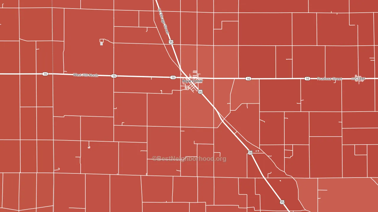 46978, IN block-group political-lean map