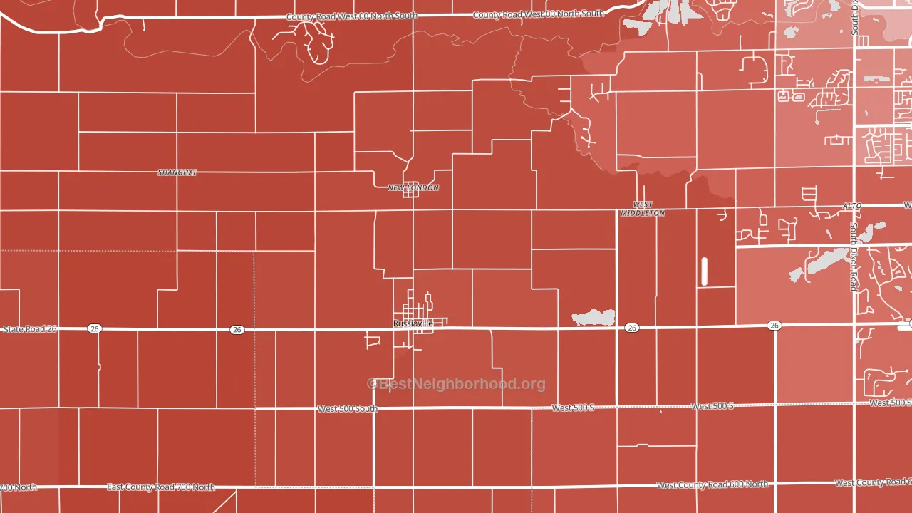 46979, IN block-group political-lean map