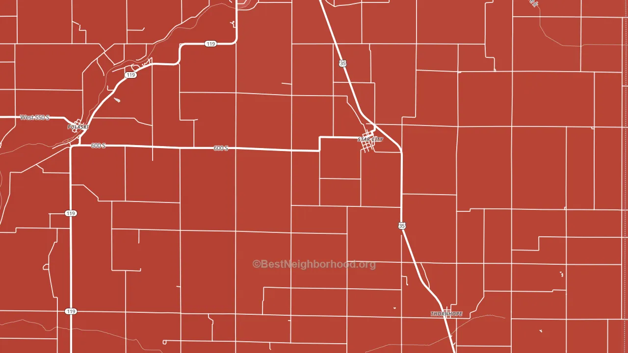 46985, IN block-group political-lean map