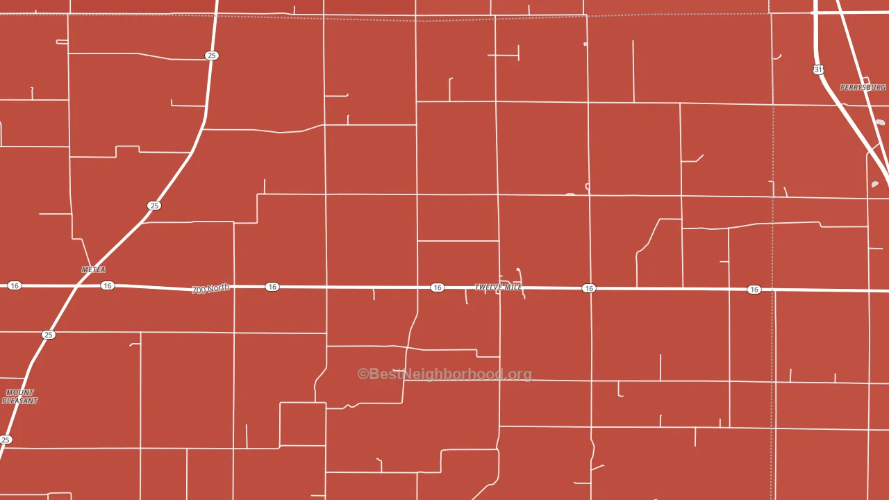 46988, IN block-group political-lean map