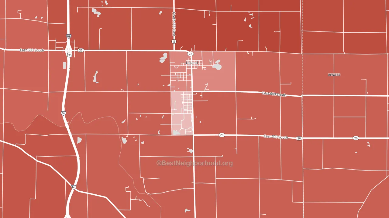 46989, IN block-group political-lean map