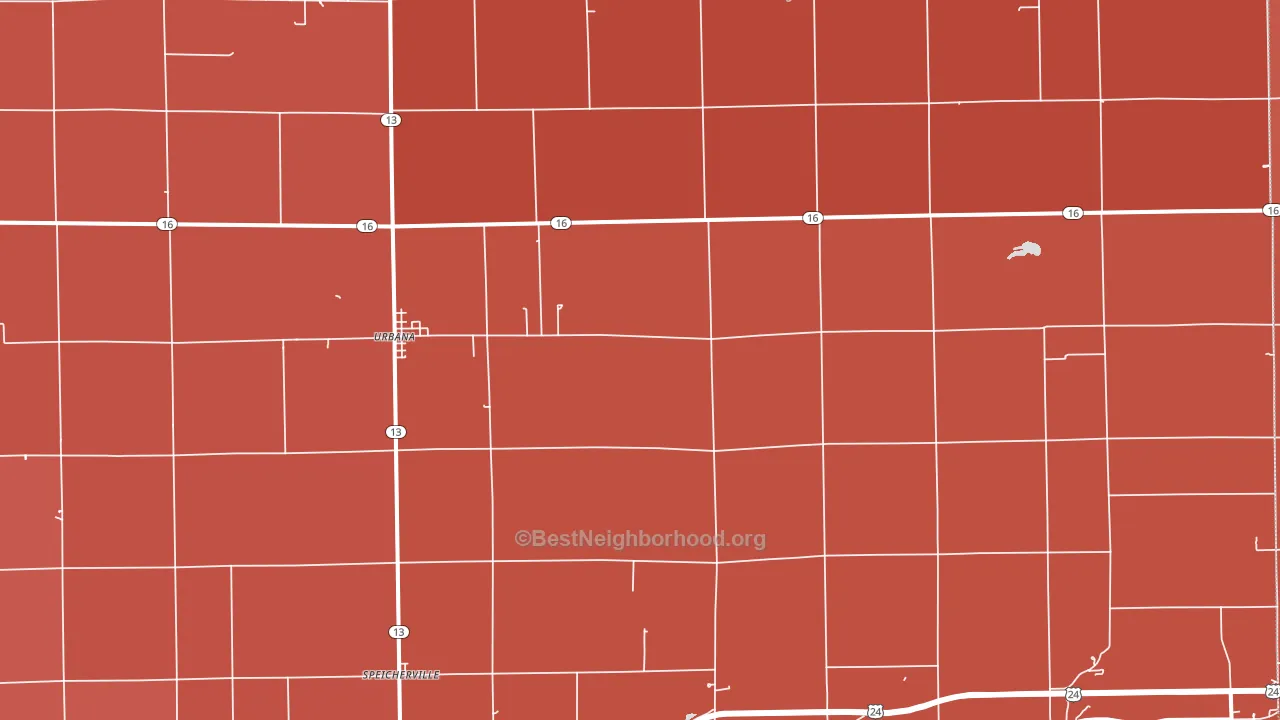 46990, IN block-group political-lean map