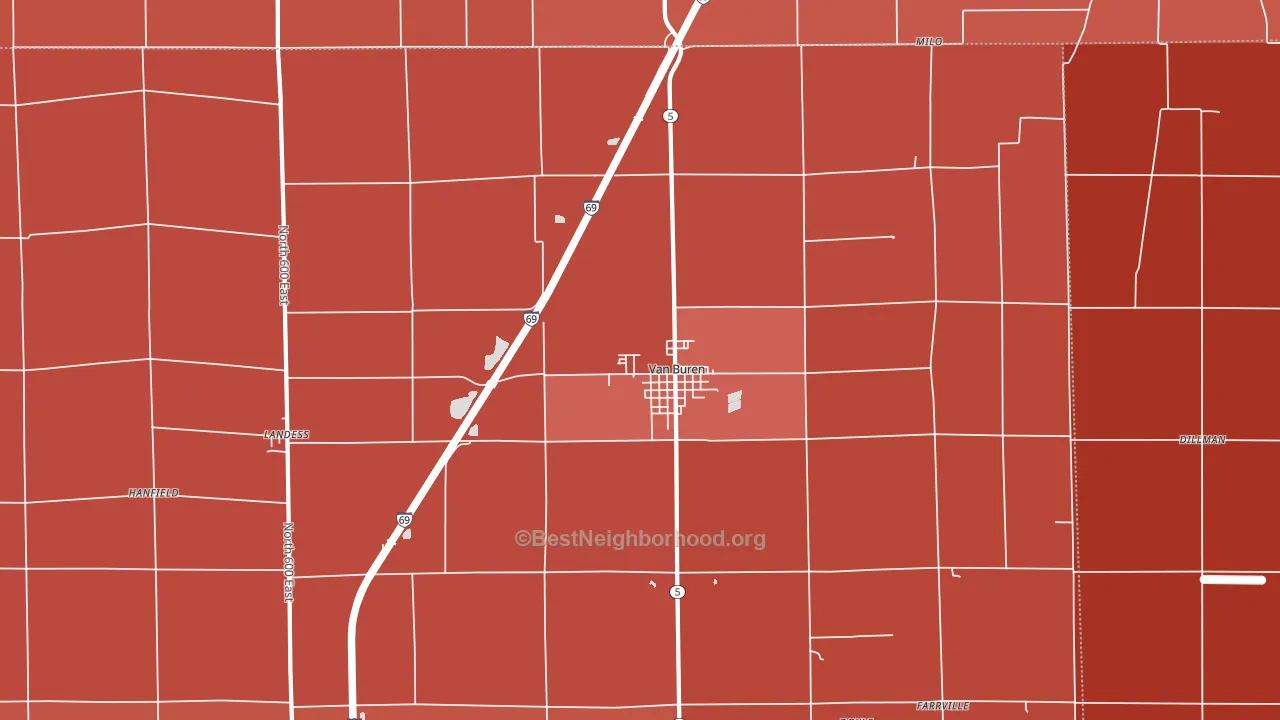 46991, IN block-group political-lean map