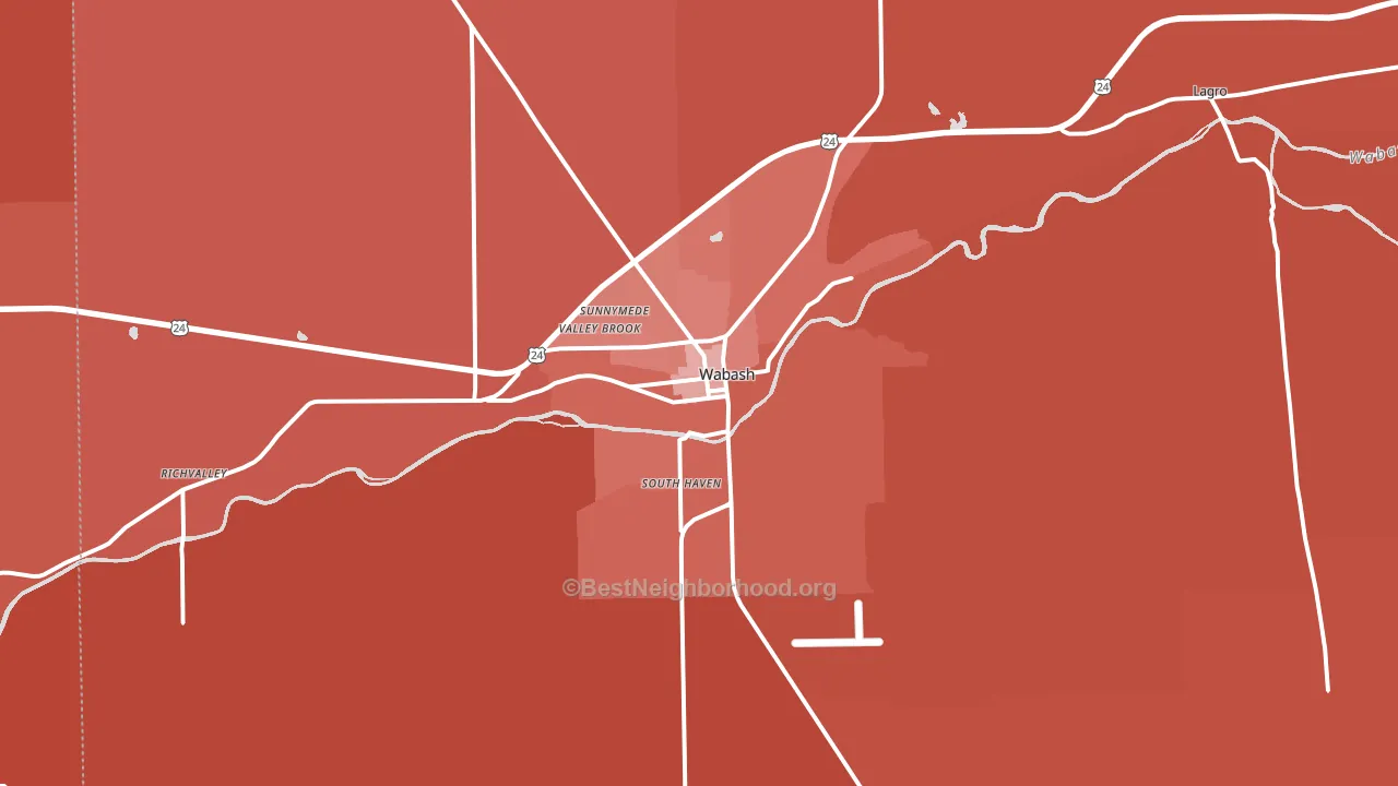 46992, IN block-group political-lean map