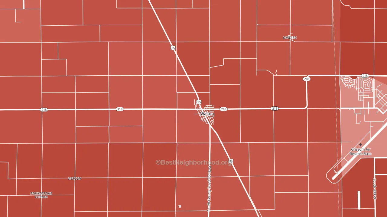 46994, IN block-group political-lean map