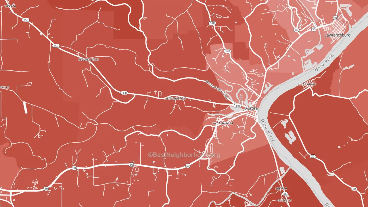47001, IN block-group political-lean map