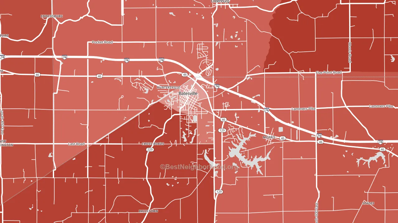 47006, IN block-group political-lean map