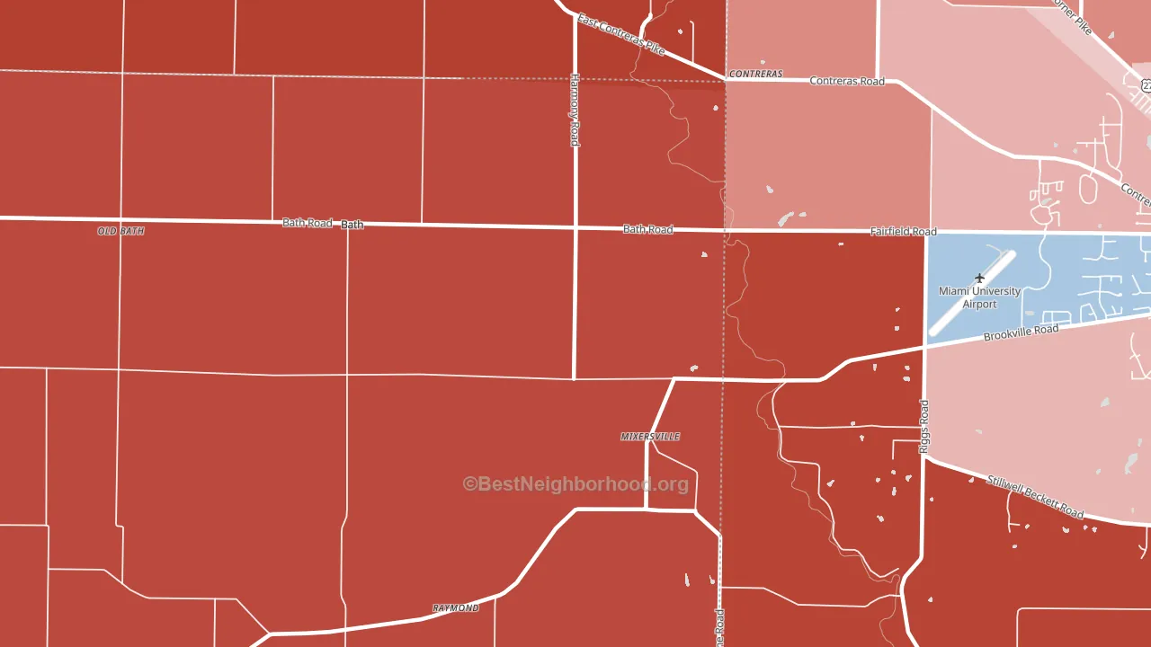 47010, IN block-group political-lean map