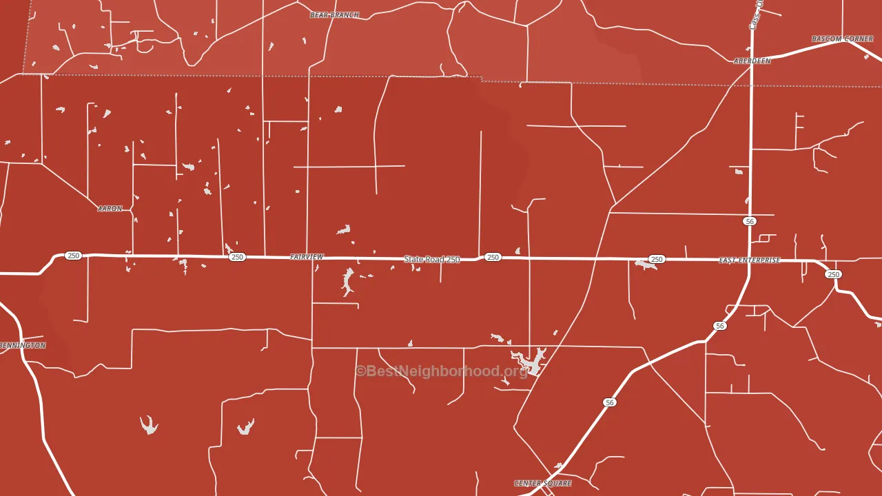 47011, IN block-group political-lean map