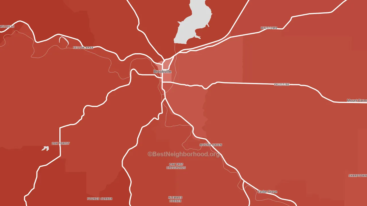 47012, IN block-group political-lean map