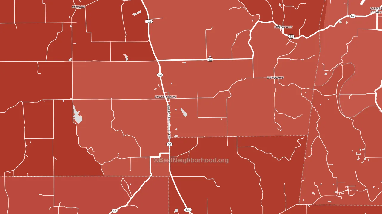 47017, IN block-group political-lean map