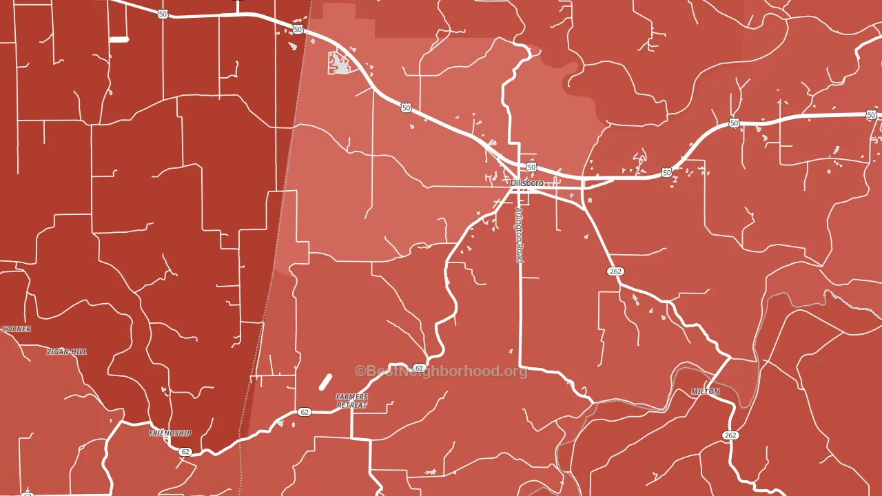 47018, IN block-group political-lean map