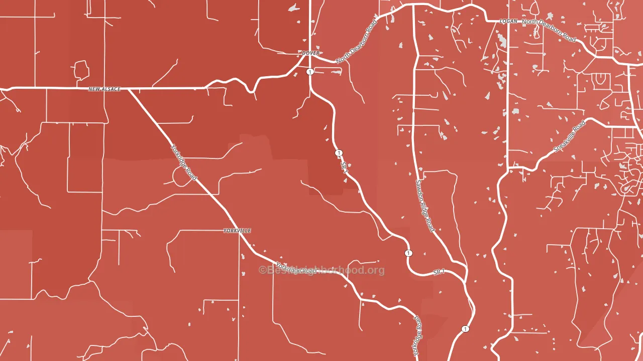 47022, IN block-group political-lean map