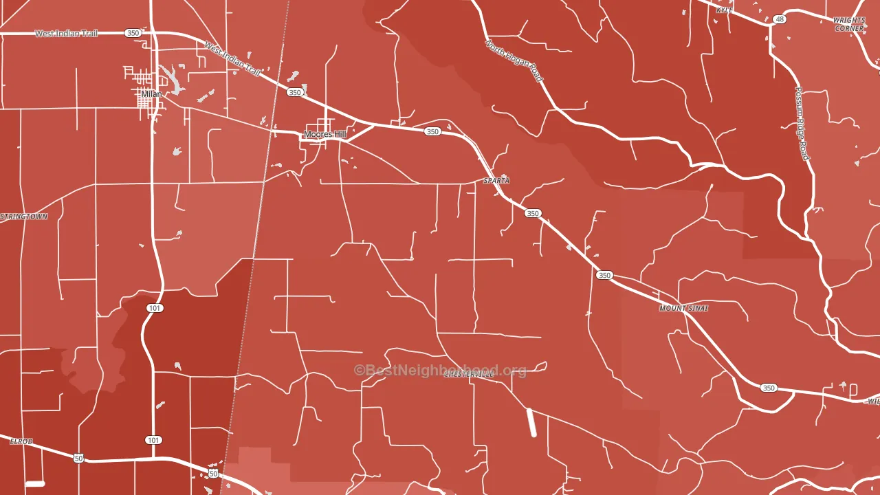 47032, IN block-group political-lean map