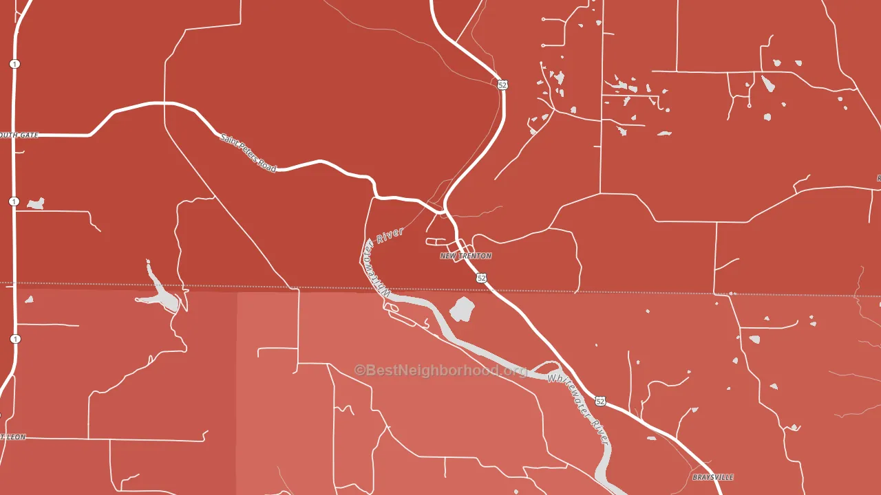 47035, IN block-group political-lean map