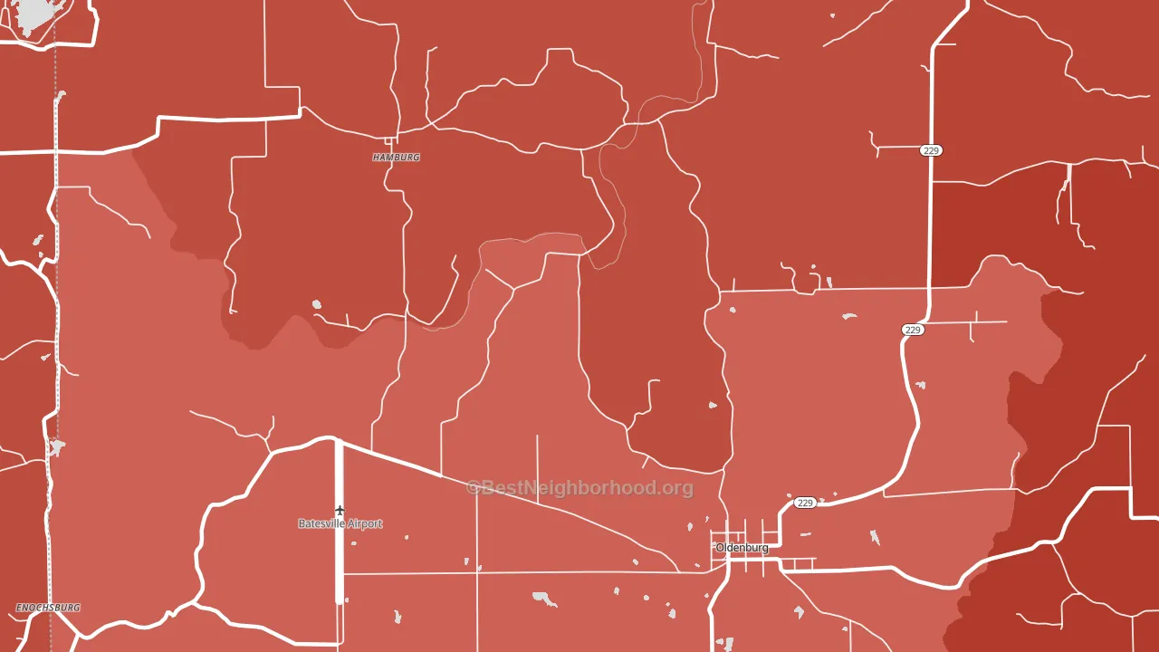 47036, IN block-group political-lean map