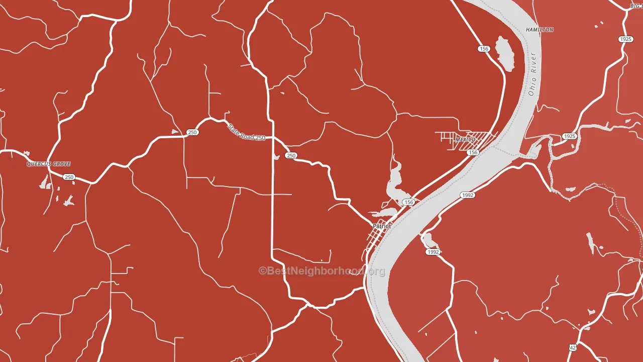 47038, IN block-group political-lean map