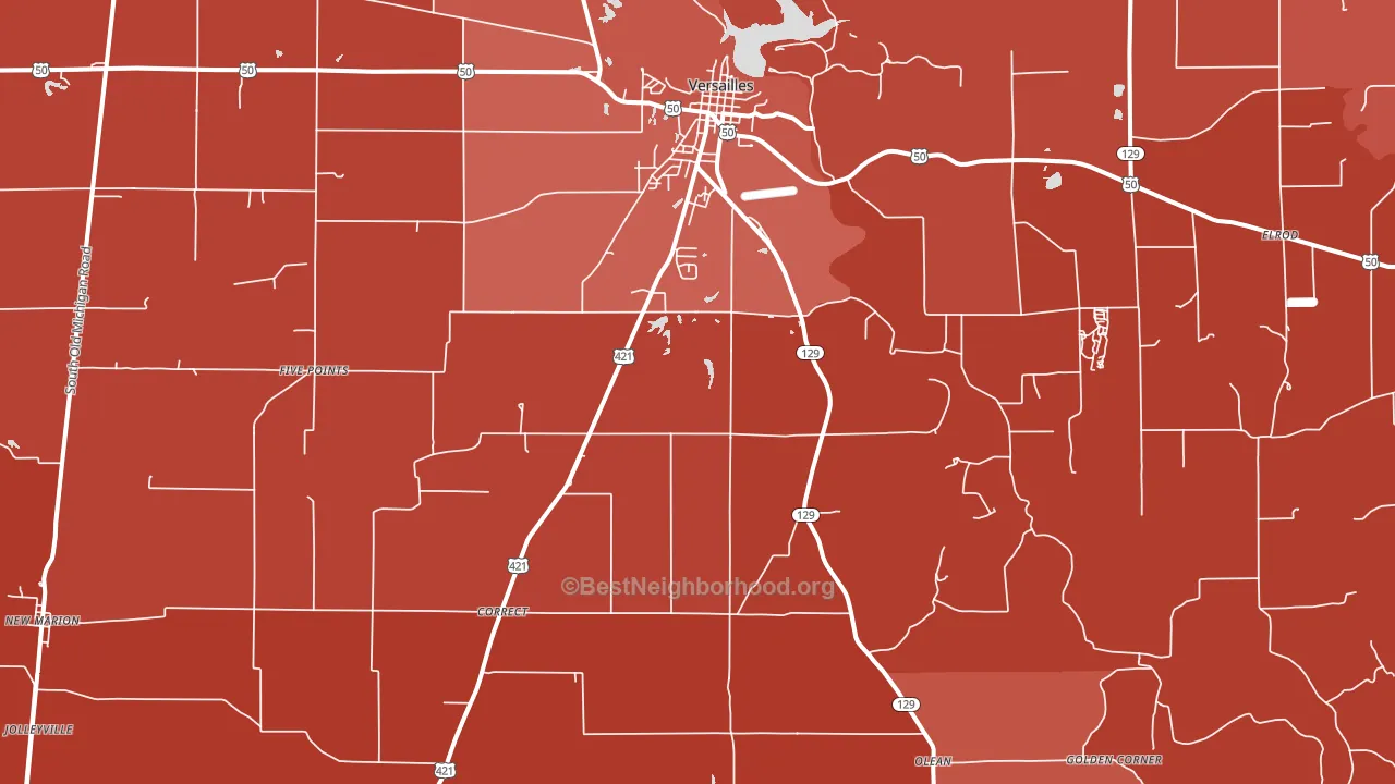 47042, IN block-group political-lean map