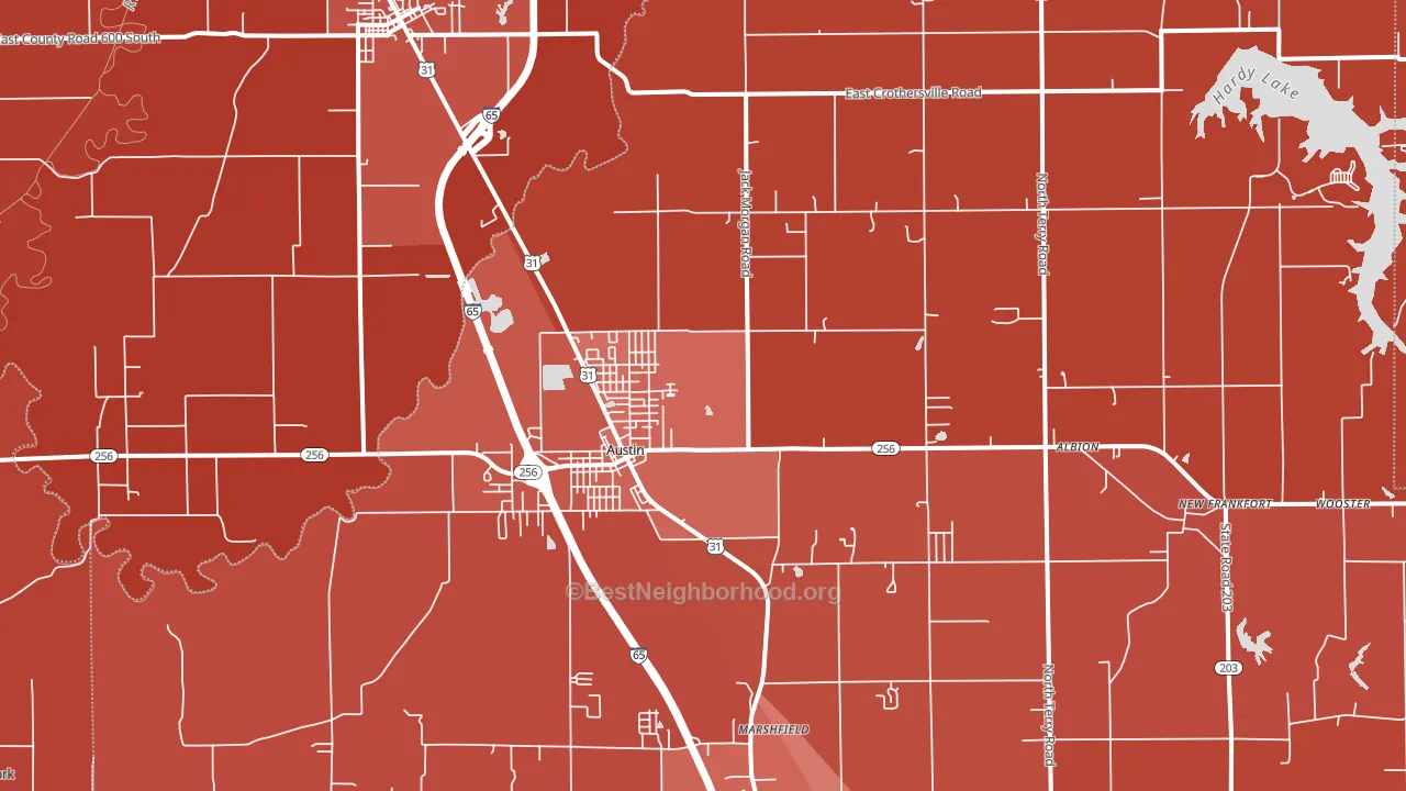 47102, IN block-group political-lean map