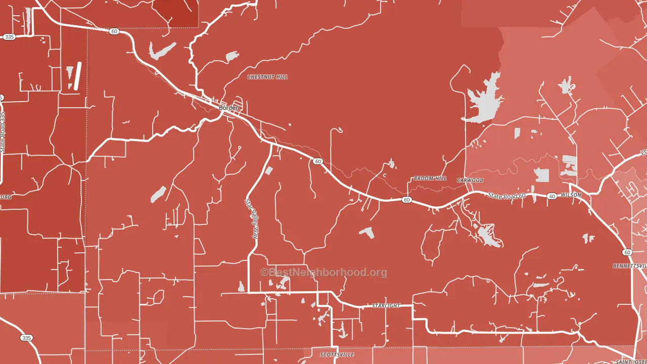 47106, IN block-group political-lean map