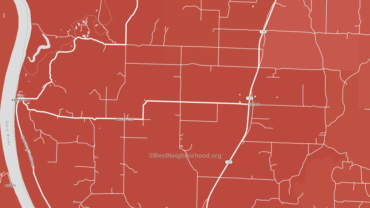47110, IN block-group political-lean map