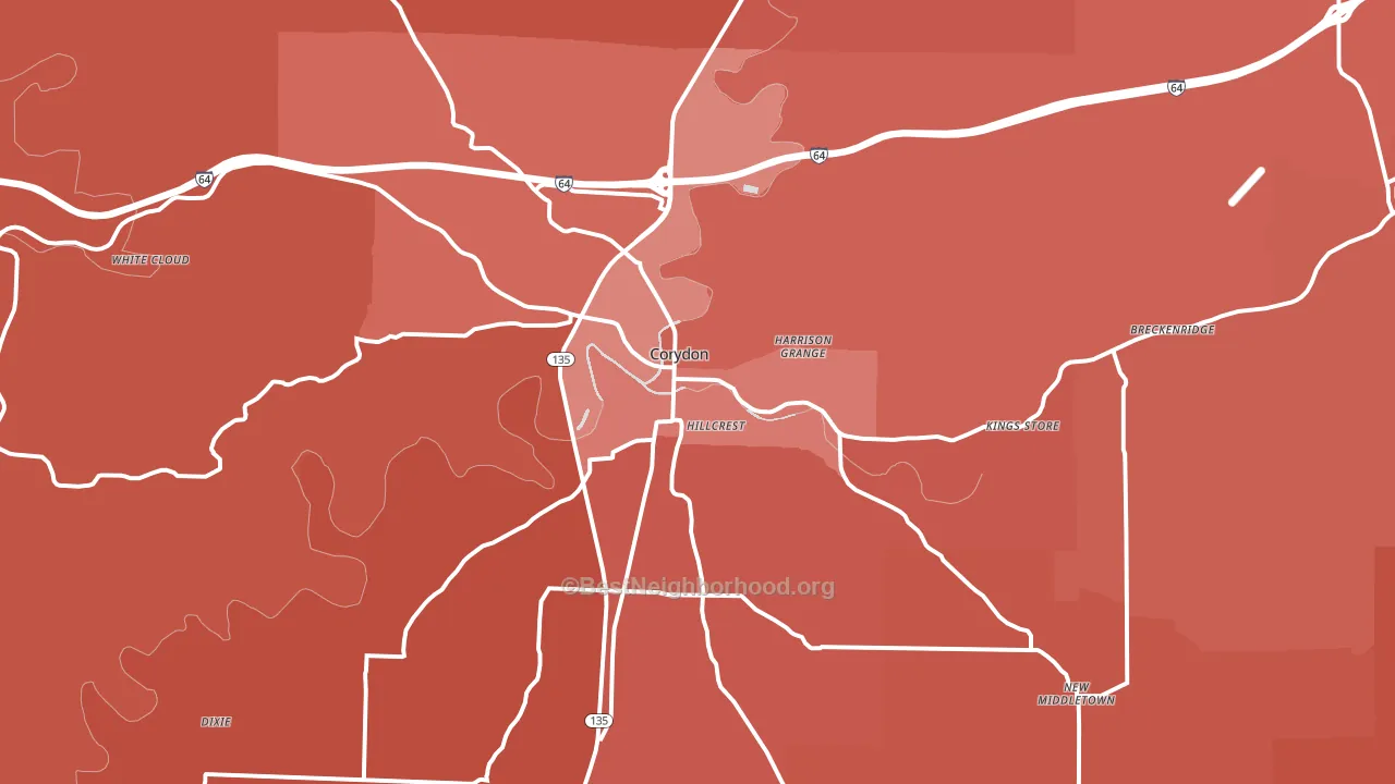 47112, IN block-group political-lean map