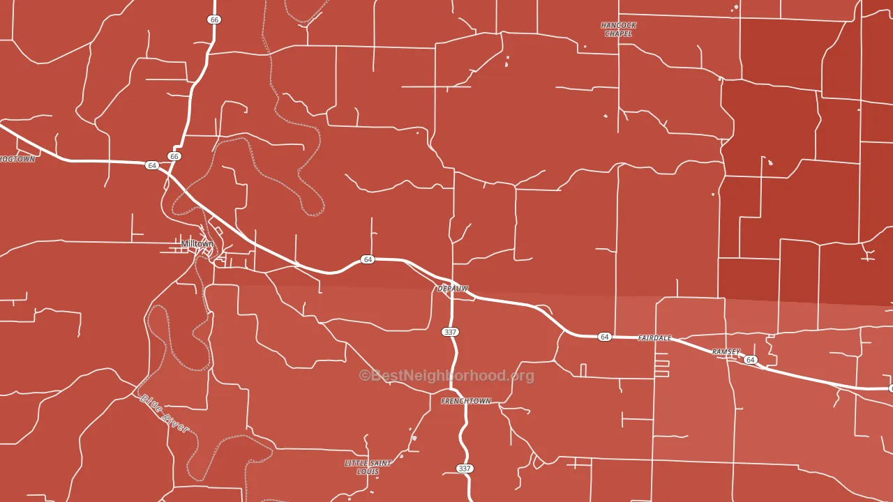 47115, IN block-group political-lean map