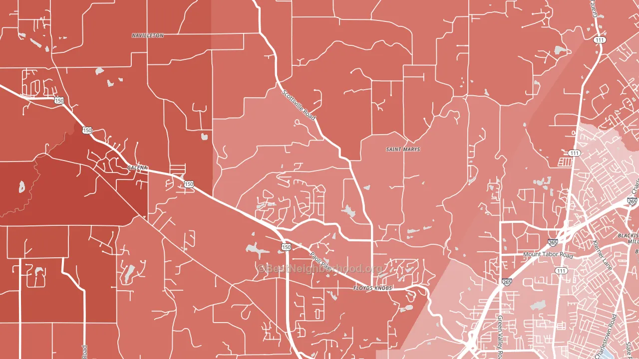47119, IN block-group political-lean map