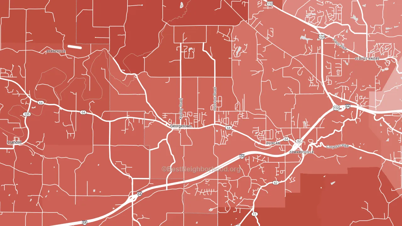47122, IN block-group political-lean map