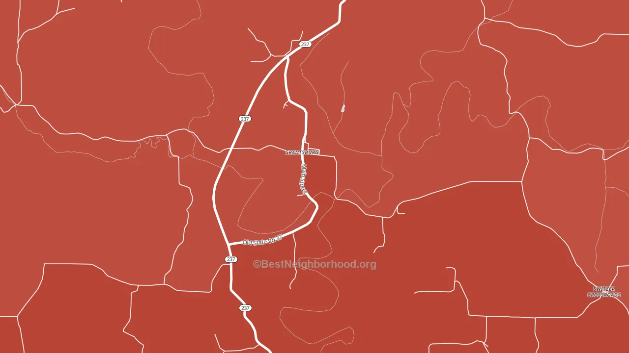 47123, IN block-group political-lean map