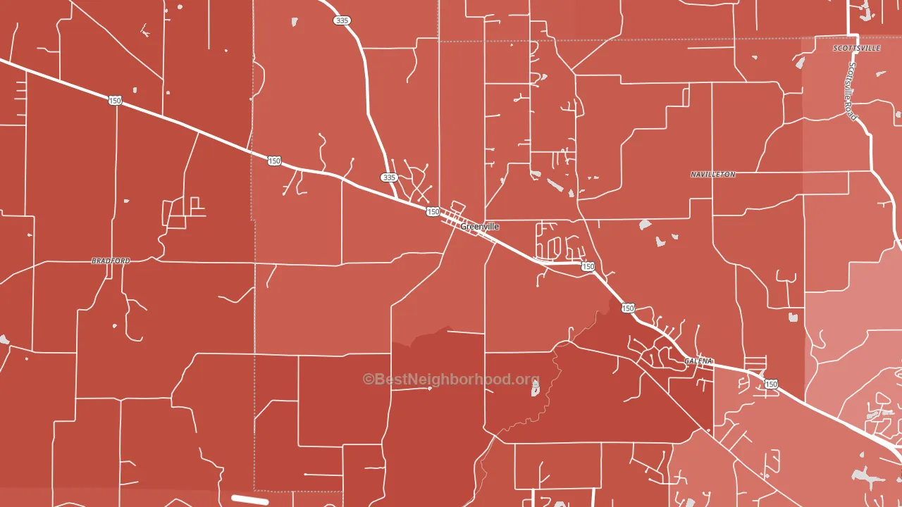 47124, IN block-group political-lean map