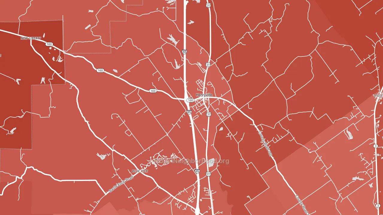 47126, IN block-group political-lean map