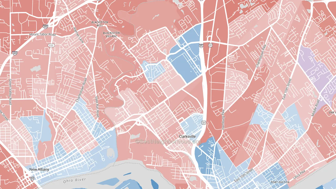 47129, IN block-group political-lean map