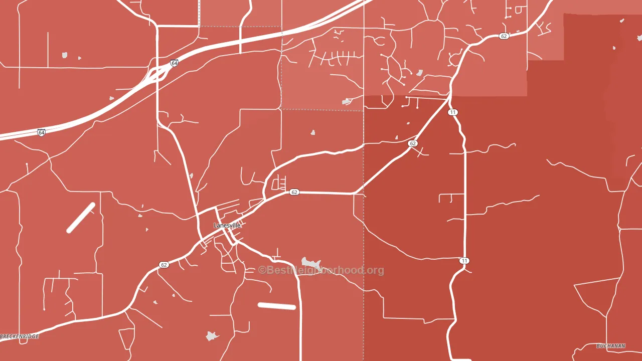 47136, IN block-group political-lean map